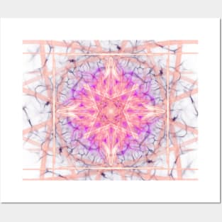 Pink Mandala Sacred geometry heart chakra Posters and Art